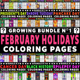 February Holidays Coloring Pages Growing Bundle N° 1