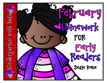 Preview of February Homework for Emergent Readers