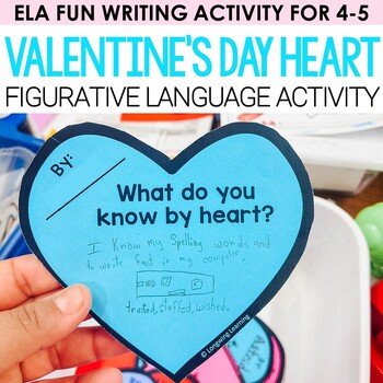 Preview of ELA Valentine's Day Writing Activity Idioms Writing Prompt Valentine's Day Craft