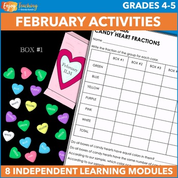 Preview of February Independent Work Packet - Valentine's Day Fast Finishers, Sub Plans