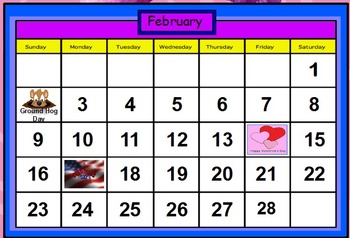 Preview of February:  Interactive Calendar
