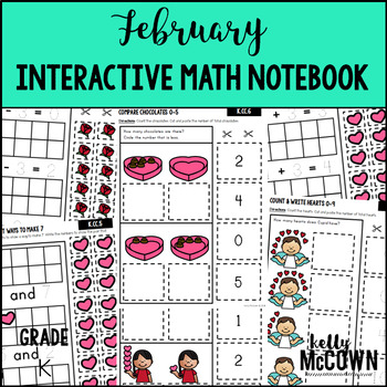 Preview of February Interactive Math Notebook Kindergarten