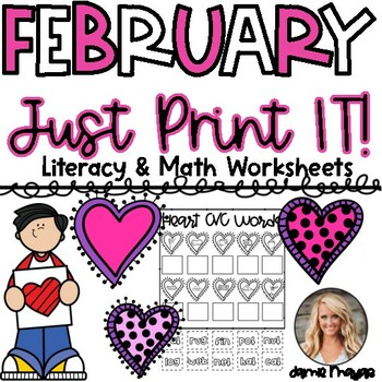 Preview of February JUST PRINT IT Print and Use NO PREP Worksheets