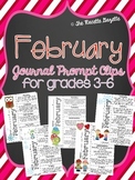 February Journal Prompt Clips-Grades 3-6