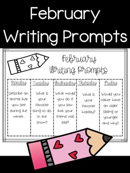 February Journal Writing Prompts by Rainbow of Books | TPT