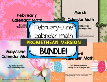 Preview of February-June Calendar Math for the Promethean Board (Activboard) BUNDLE!