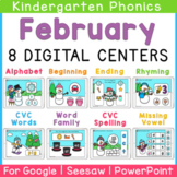February Kindergarten DIGITAL Phonics Centers | Google Sli
