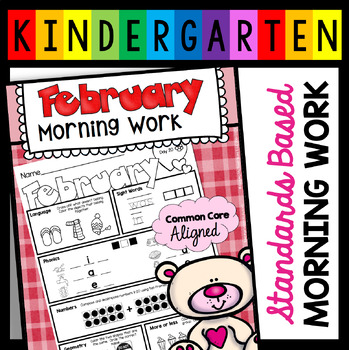 Preview of February Kindergarten Morning Work - Valentine's Day Bell Ringers Seat Work Math
