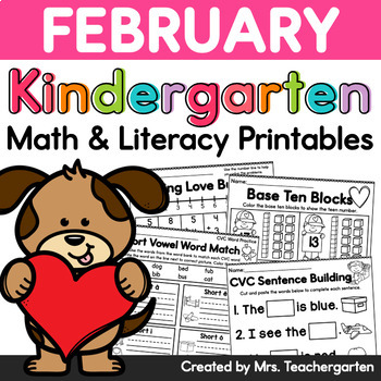 Preview of February Kindergarten Printables