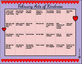 Kindness Calendar 2022 February Kindness Calendar Teaching Resources | Teachers Pay Teachers