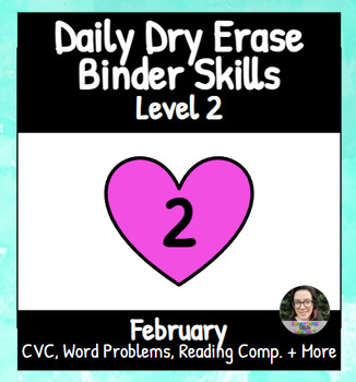 Preview of February LEVEL 2 - Dry Erase Binder - Special Education, Morning Work & Centers