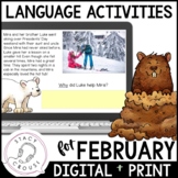 February Language Activities for Speech Therapy Printable 