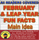 Leap Year & February Fun FACTS CLOSE READING Leveled PASSA