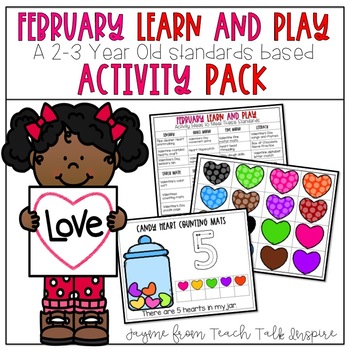 Preview of February Learn and Play Activity Pack-A 2-3 Year Old Standards Based Guide