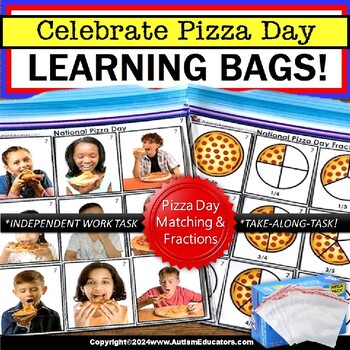 Preview of Special Education Learning Bag for Autism - Matching Fractions and Pictures
