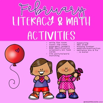 Preview of February Literacy & Math Activities
