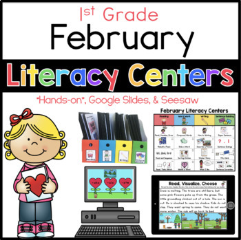 Preview of February Literacy Centers First Grade