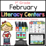 February Literacy Centers First Grade