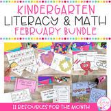 February Kindergarten Literacy and Math Activities Bundle 