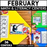 February Literacy and Math Centers for Kindergarten