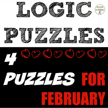 Preview of February Logic Puzzles for Valentine's math