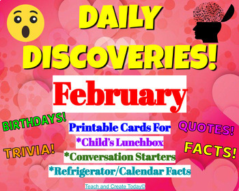Preview of February Lunch Box Note Cards Daily Conversation Topics 2nd 3rd 4th 5th Grade