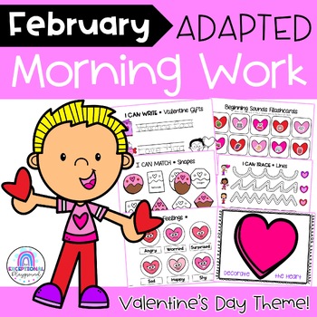 Preview of February Valentine Morning Work | Adapted for Early Learners & Special Education