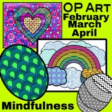 February March April Op Art Coloring Bundle. Calming Mindf