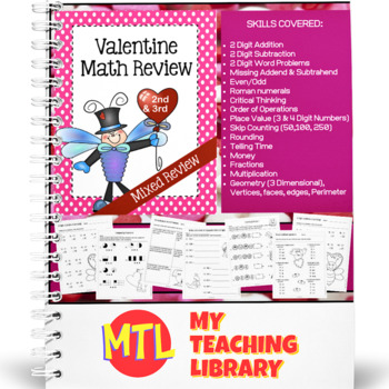 Preview of February Math | 2nd and 3rd Grades | Valentine’s Day Themed