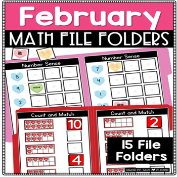 Preview of February Math Activities |  Valentine's Day File Folders