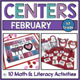 First Grade Math And Literacy Centers Valentine Theme Game