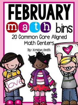 Preview of February Math Bins- 20 Common Core Aligned Math Centers