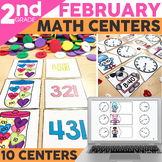 February Math Centers for 2nd Grade | Valentines Day Activities