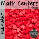 February Math Centers First Grade Valentines
