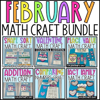 Preview of February Math Craft Bundle
