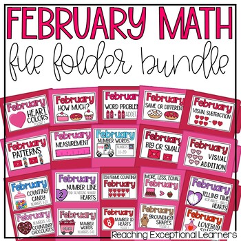 Preview of February Math File Folders