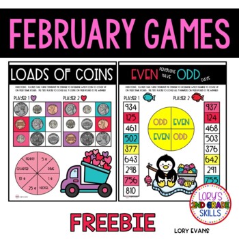 Preview of February Math Game Boards