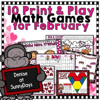 Preview of Math Games and Centers for February - Primary