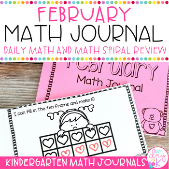 Preview of February Math Journal | Daily Math & Math Spiral Review Kindergarten & 1st