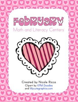 Preview of February Math & Literacy Centers