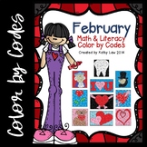 February Math & Literacy Color by Codes