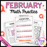 February Math Practice 3rd Grade Valentine's Day Activitie