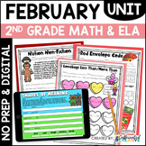 February Math Reading Writing Activities Worksheets 2nd Gr