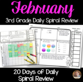 February Math Spiral Review: Daily Math for 3rd Grade (Pri