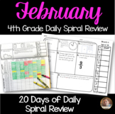 February Math Spiral Review (MONTH 6): Daily Math for 4th Grade