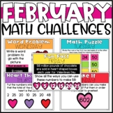 February Math Challenges for 2nd Grade - Valentine Math Ac
