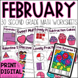 Valentine's Day Math Worksheets 2nd Grade | 30 No Prep Feb