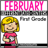 February Math and Literacy Centers for 1st Grade | Differe