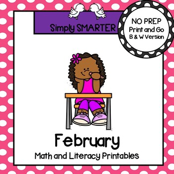 Preview of February Math and Literacy Printables and Activities For First Grade