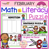 February Math and Literacy Puzzles